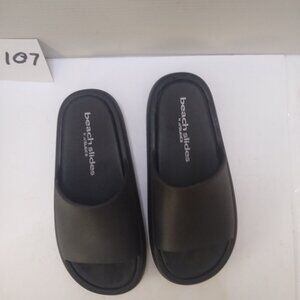 J Slides NYC Beach Slides Squish EVA Black Sandals Size 9.5 (39) to (40)